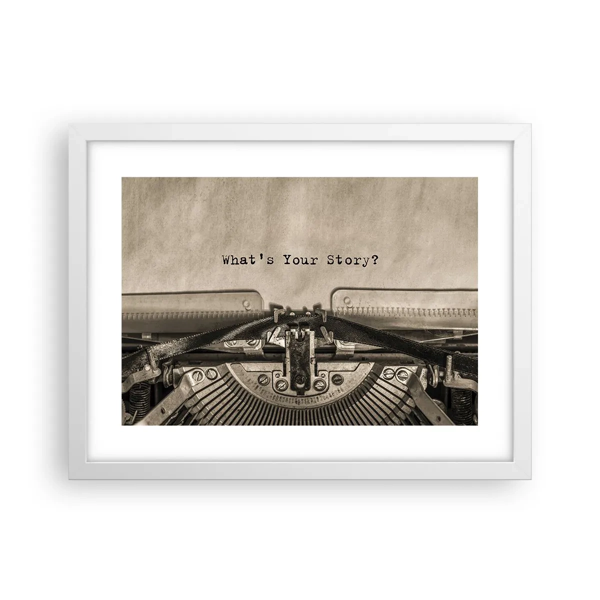 Plagát v bielom ráme - Povedz mi - 40x30 cm