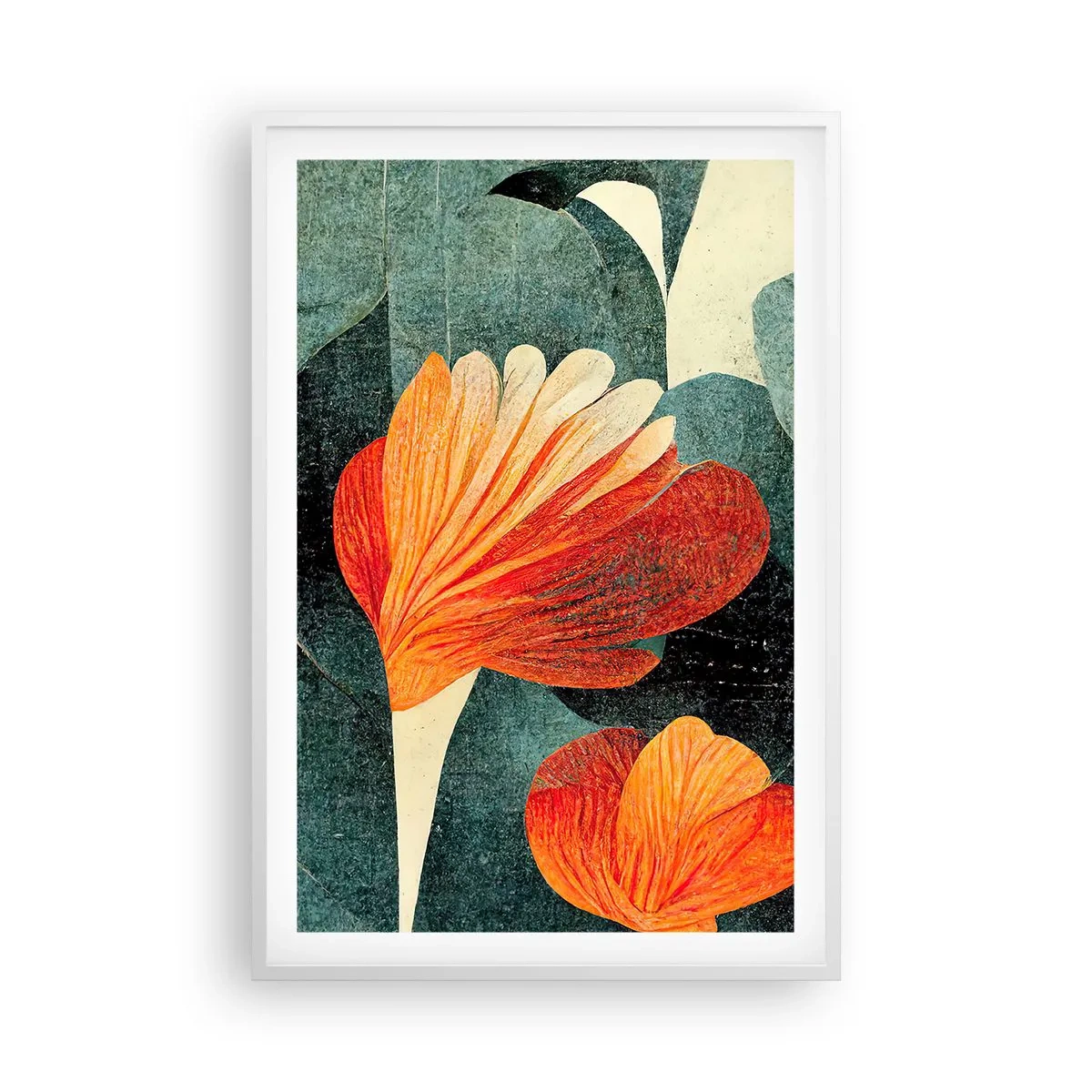Plagát v bielom ráme - Tropické horúco a chlad zelene - 61x91 cm