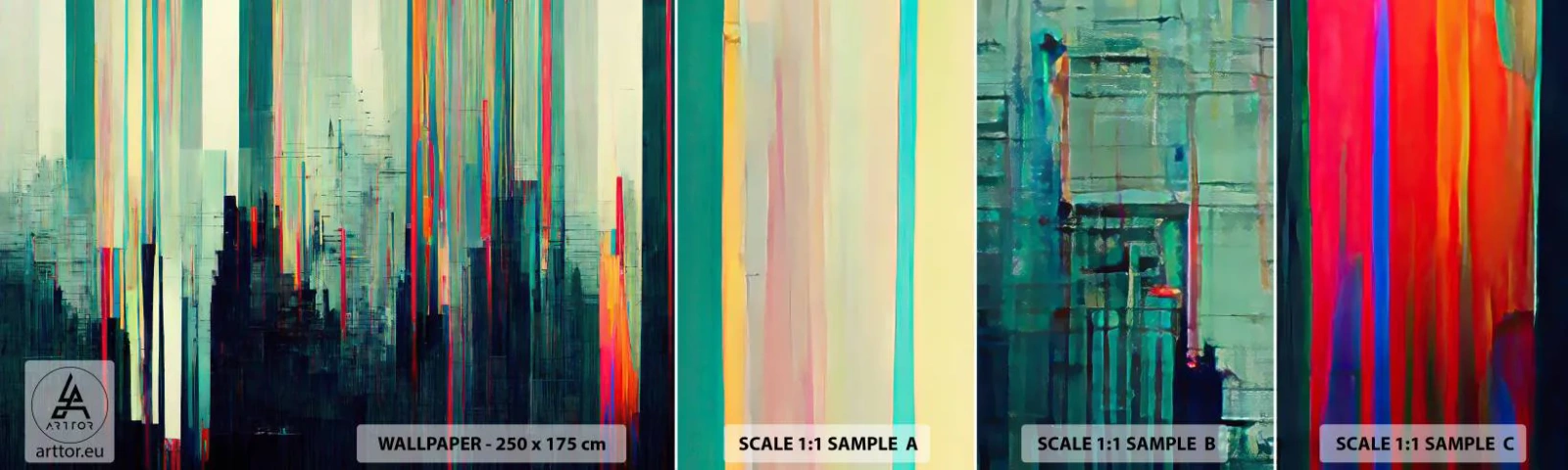 Vzorka Fototapeta Standard Eco - Futuristické mesto - Abstrakcia, Technológia, Mesto - 100x30 cm