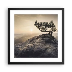Plagát v čiernom ráme - Život vždy víťazí - 40x40 cm