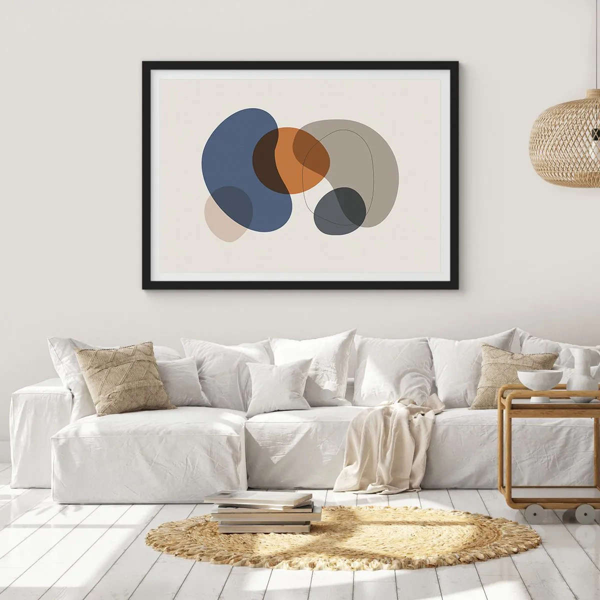 Plagát v čiernom ráme - Kvapky farieb - 100x70 cm