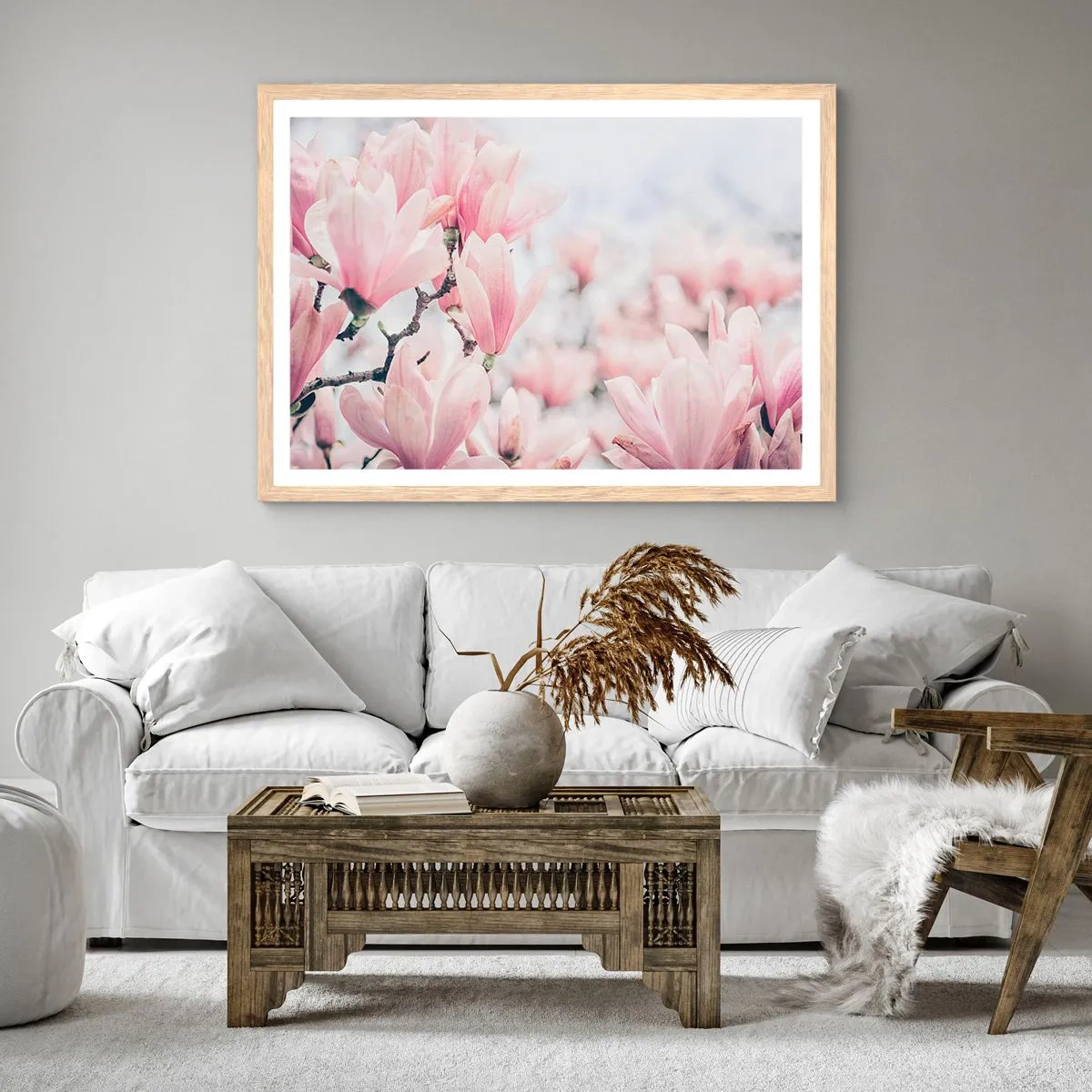 Plagát v ráme zo svetlého duba - Ideál jemnosti - 100x70 cm