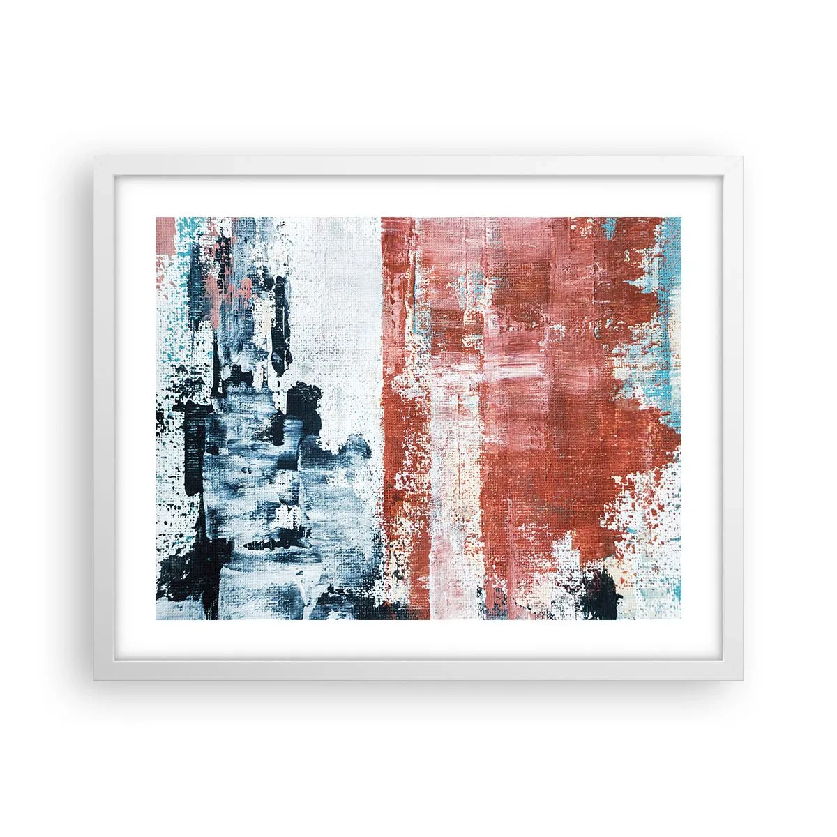 Plagát v bielom ráme - Abstraktné pol na pol - 50x40 cm