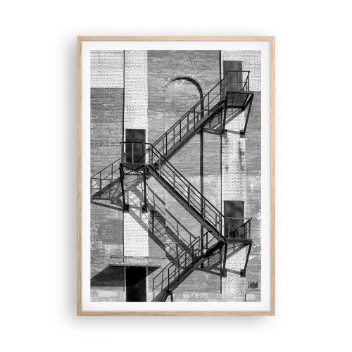 Plagát v ráme zo svetlého duba - Industriálny štýl - 70x100 cm