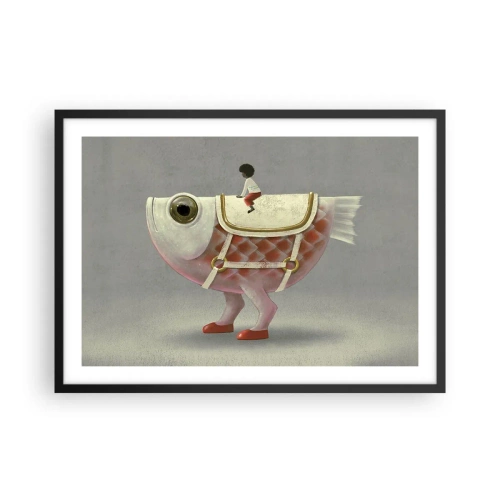 Plagát v čiernom ráme - Rybí jazdec - 70x50 cm