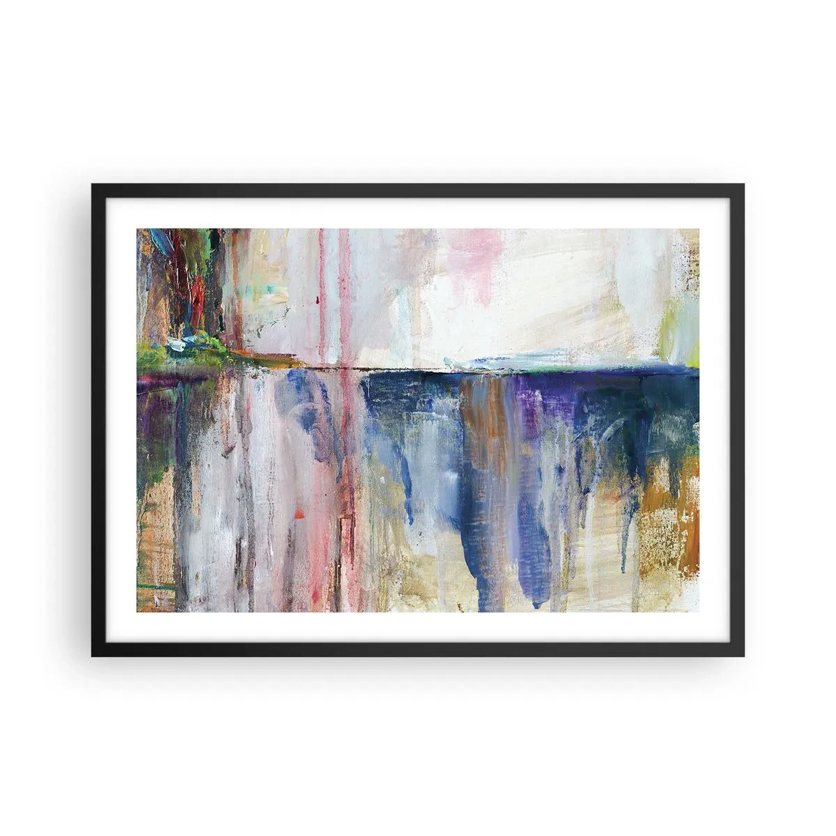 Plagát v čiernom ráme - Farebné dojmy a asociácie - 70x50 cm