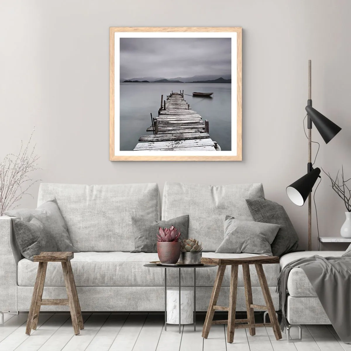 Plagát v ráme zo svetlého duba - Zajtra môžeš vyraziť - 60x60 cm