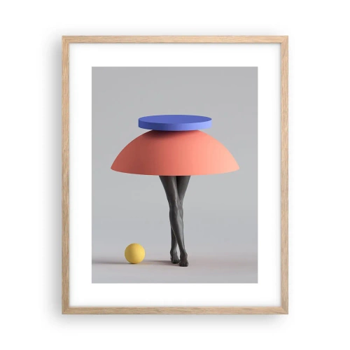 Plagát v ráme zo svetlého duba - Surrealistická kompozícia - 40x50 cm