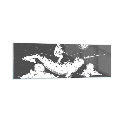 Obraz na skle - Vesmírny jazdec - 160x50 cm