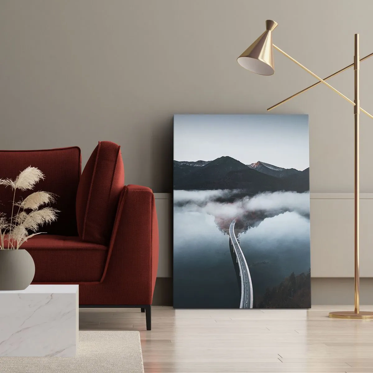 Obraz na plátne - Pri vode hladkej ako zrkadlo - 45x80 cm