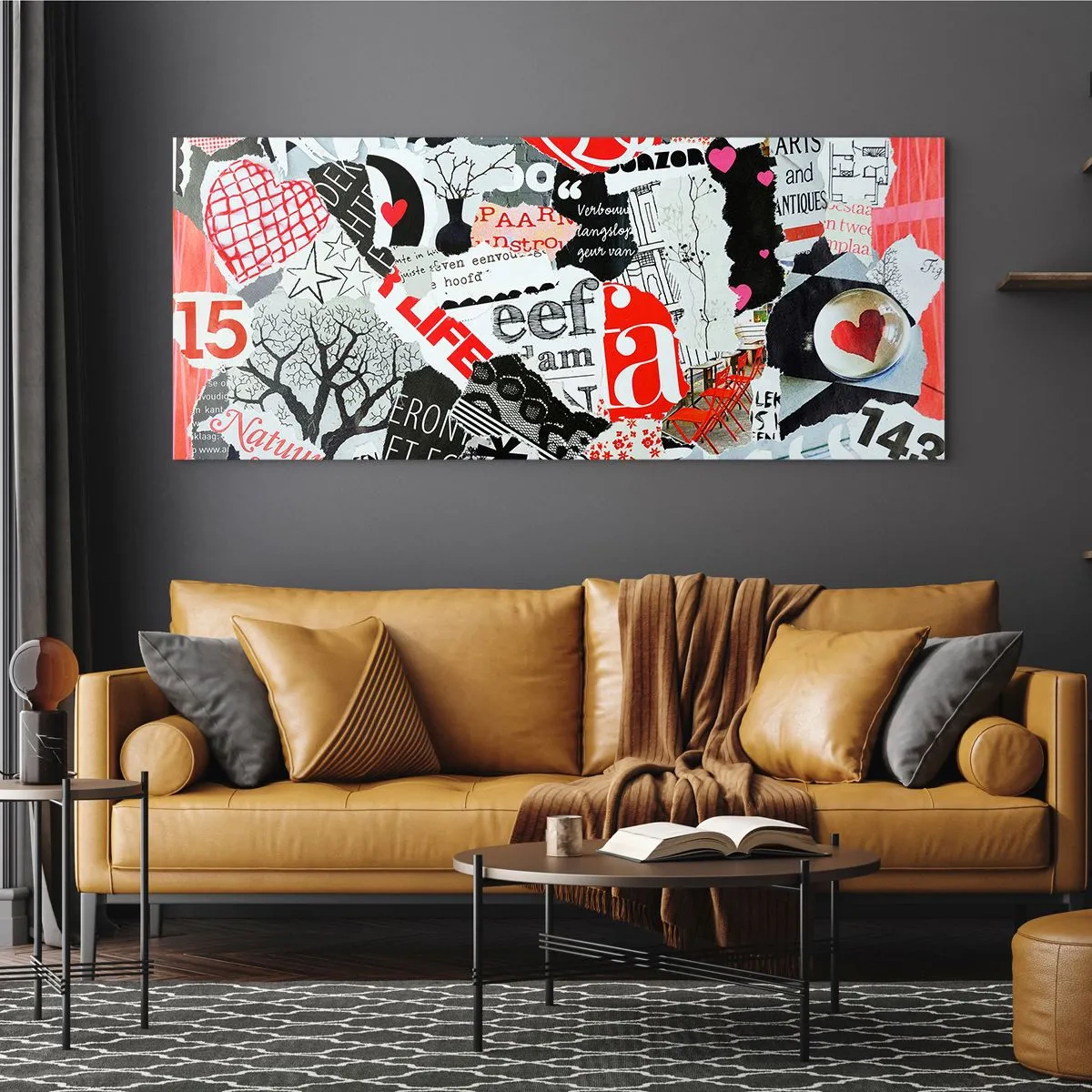 Obraz na skle - Hipsterská koláž - 120x50 cm