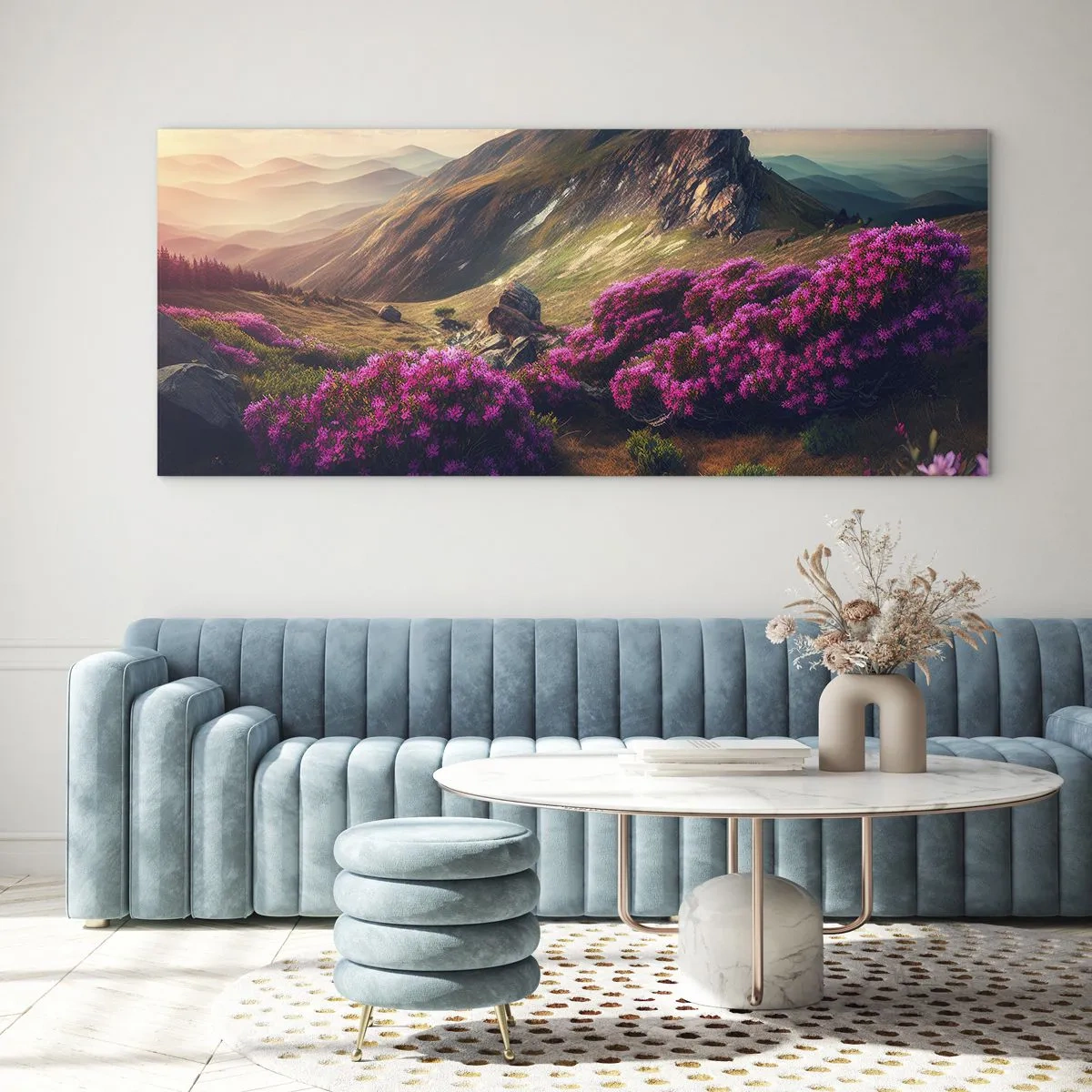 Obraz na skle - Leto na horách - 100x40 cm