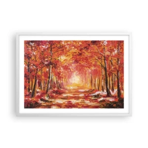 Plagát v bielom ráme - Medený les - 70x50 cm