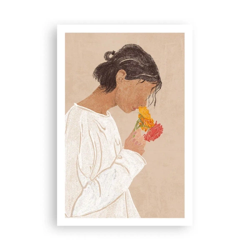 Plagát - Dievča a kvety - 61x91 cm