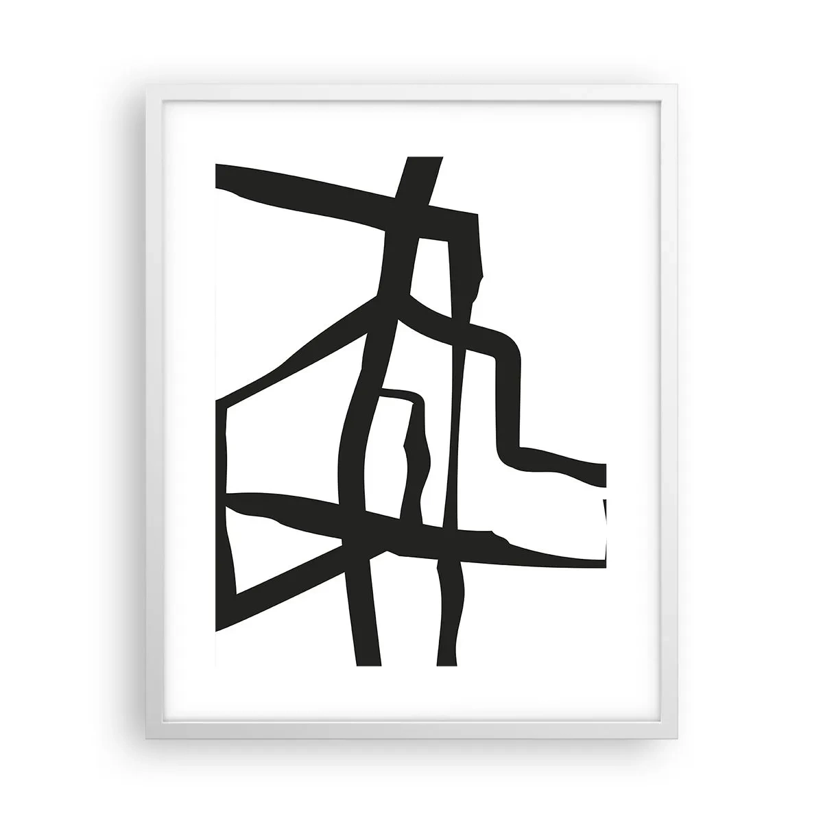 Plagát v bielom ráme - Čiernobiela konštrukcia - 40x50 cm