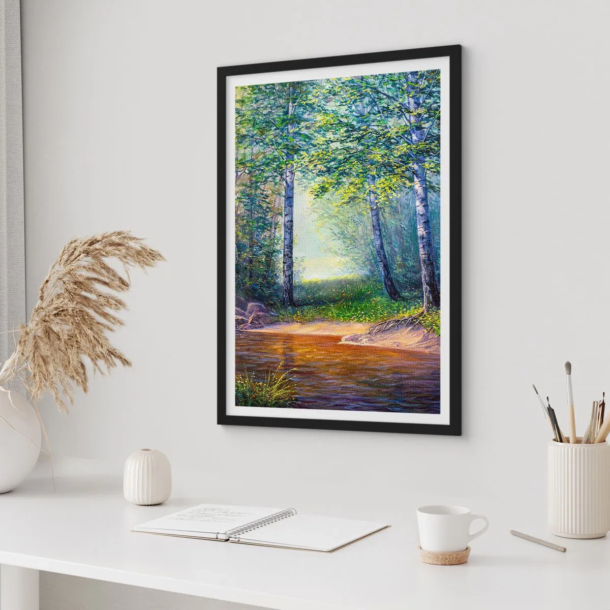 Plagát v čiernom ráme - Idylické prostredie - 40x50 cm