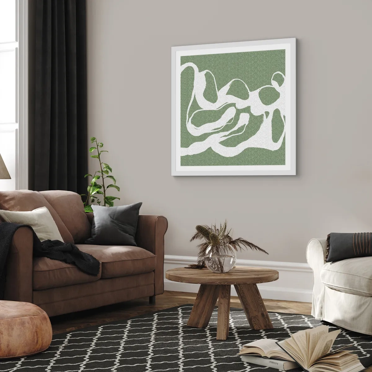 Plagát v bielom ráme - Volanie priestoru - 40x40 cm