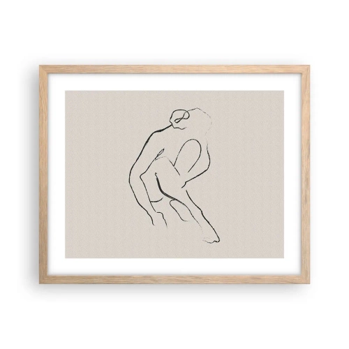 Plagát v ráme zo svetlého duba - Intímna skica - 50x40 cm