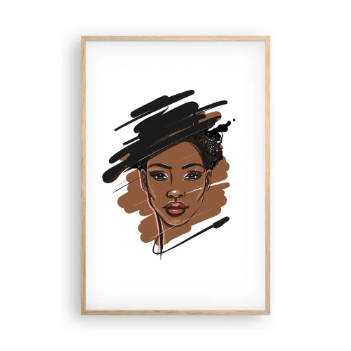 Plagát v ráme zo svetlého duba - Sladká ako čokoláda - 61x91 cm