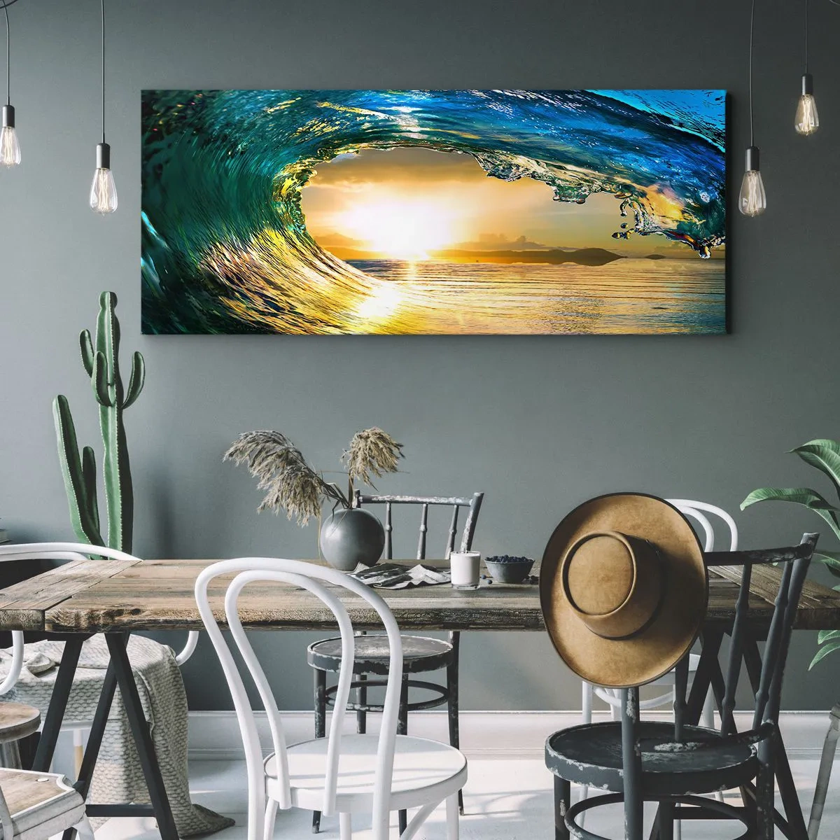 Obraz na plátne - V smaragdovo-zlatom krištáli - 100x40 cm
