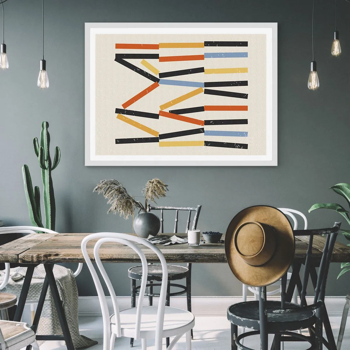 Plagát v bielom ráme - Kompozícia na úrovni - 100x70 cm