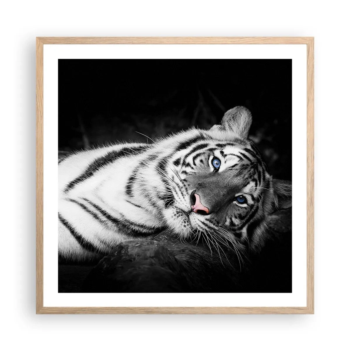 Plagát v ráme zo svetlého duba - Divočina a pokoj - 60x60 cm