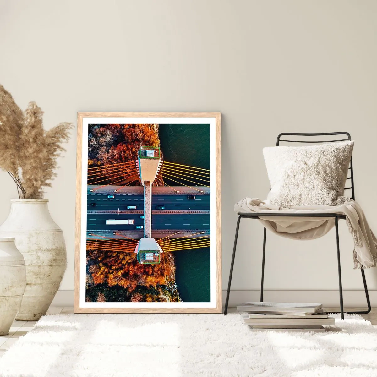 Plagát v ráme zo svetlého duba - Za vodami, za lesmi - 50x70 cm