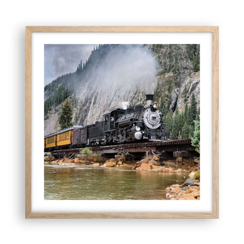 Plagát v ráme zo svetlého duba - A kam to? Kam? - 50x50 cm