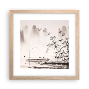 Plagát v ráme zo svetlého duba - Pokoj ryžových polí - 30x30 cm