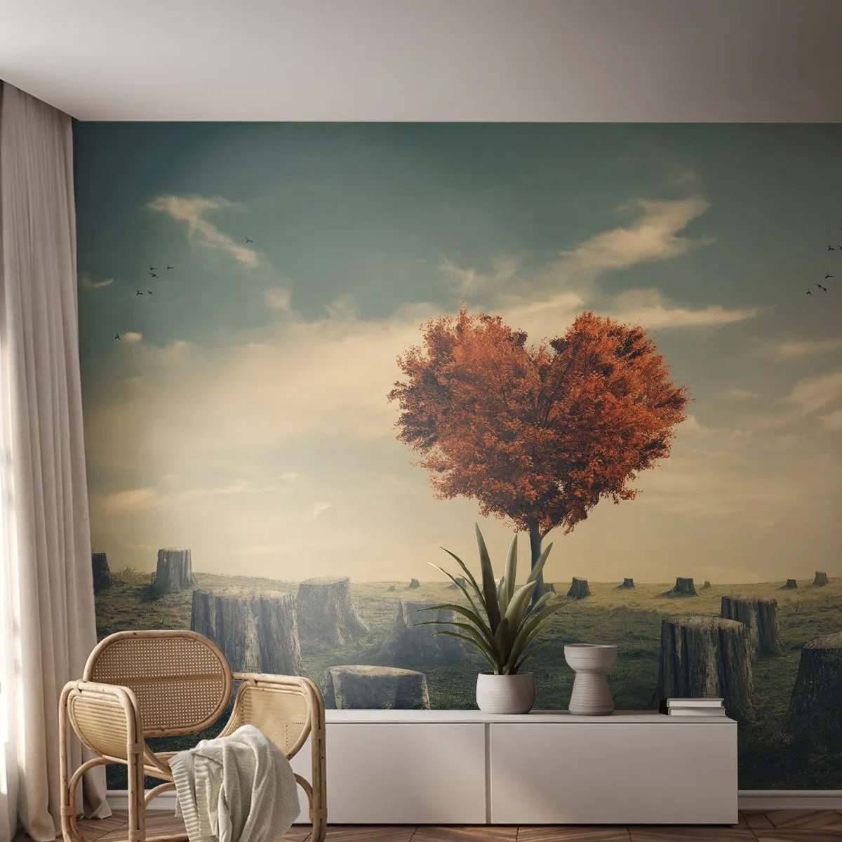 Fototapeta Premium Sand - Stále je ešte nádej - Abstrakcia, Krajina, Strom - 100x70 cm