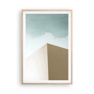 Plagát v ráme zo svetlého duba - Geometria slnečného leta - 61x91 cm