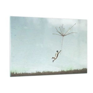 Obraz na skle - Lietajúca púpava - 120x80 cm