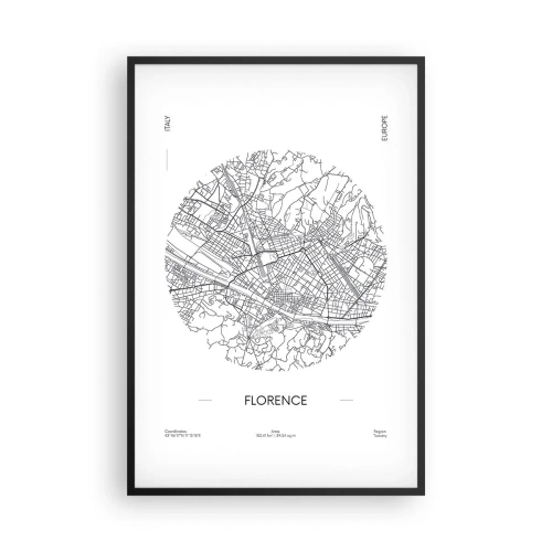 Plagát v čiernom ráme - Anatómia Florencie - 61x91 cm