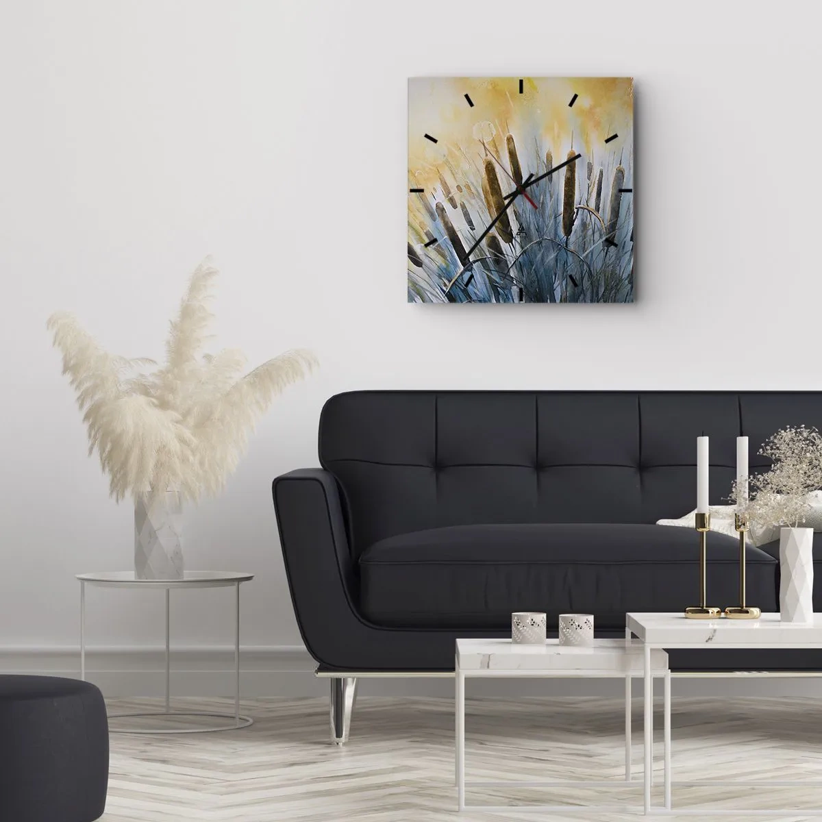 Nástenné hodiny - Chlad vody, žiara slnka - 40x40 cm