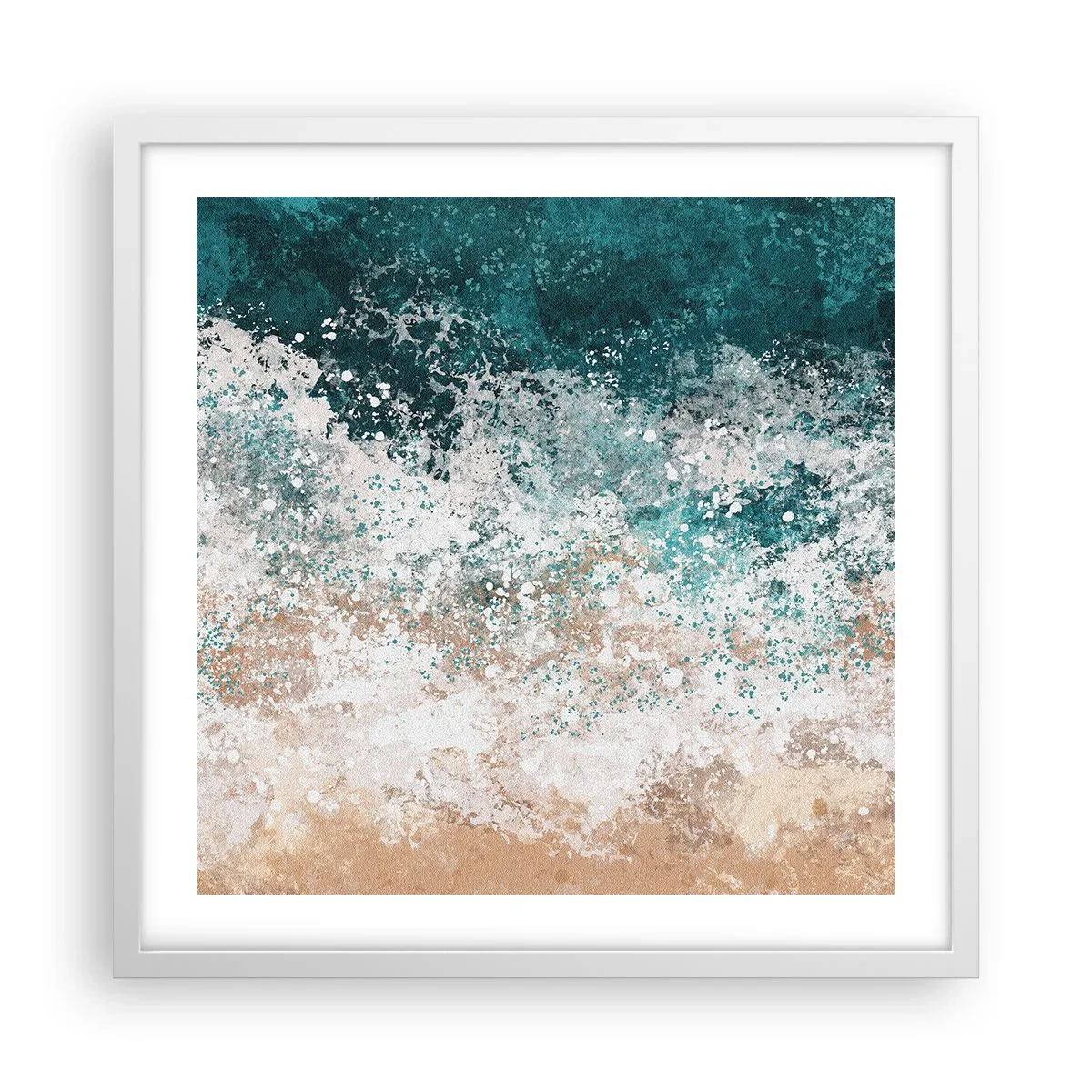 Plagát v bielom ráme - Morské príbehy - 50x50 cm
