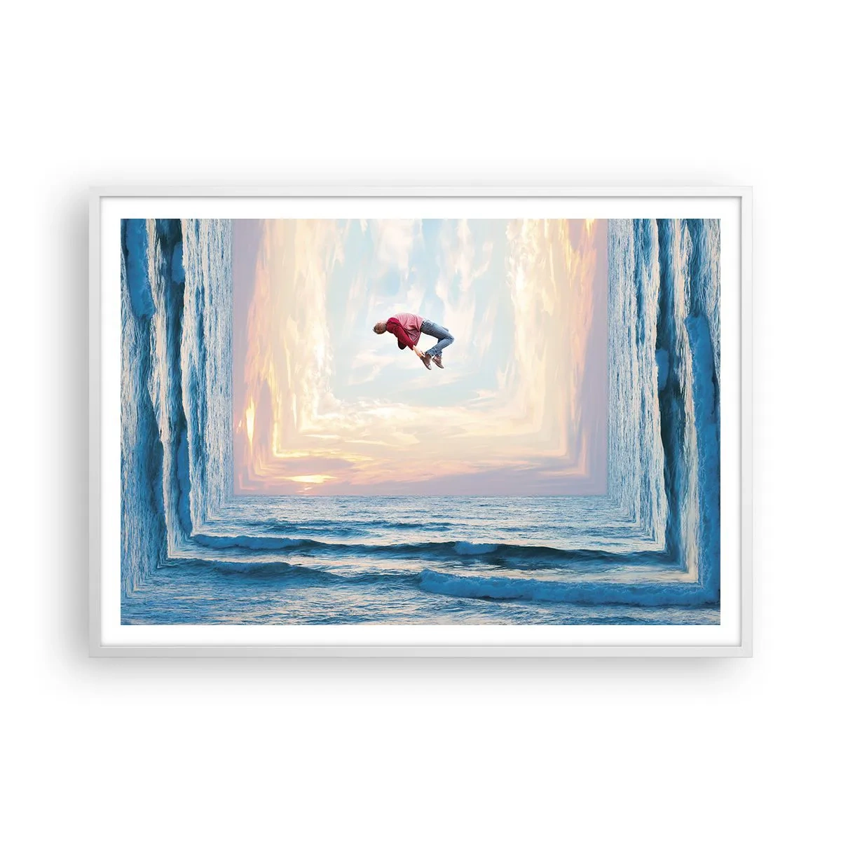 Plagát v bielom ráme - Do inej dimenzie - 100x70 cm