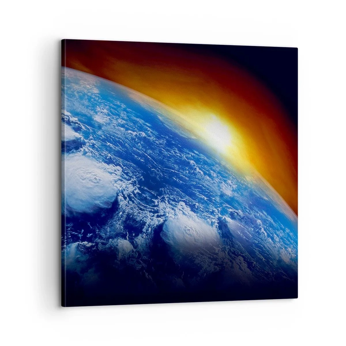 Obraz na plátne - Východ slnka nad modrou planétou - 60x60 cm