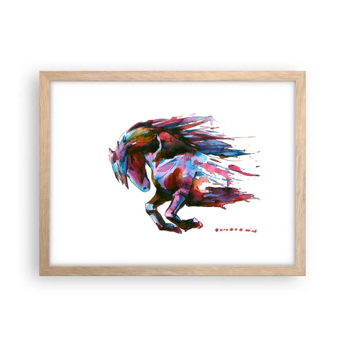 Plagát v ráme zo svetlého duba - Nadšenie - 40x30 cm