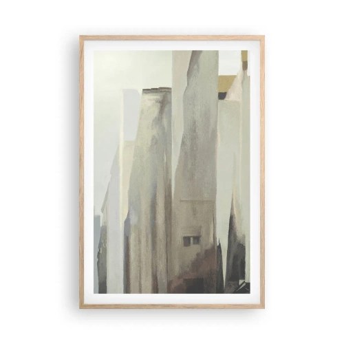 Plagát v ráme zo svetlého duba - Sen o meste - 61x91 cm