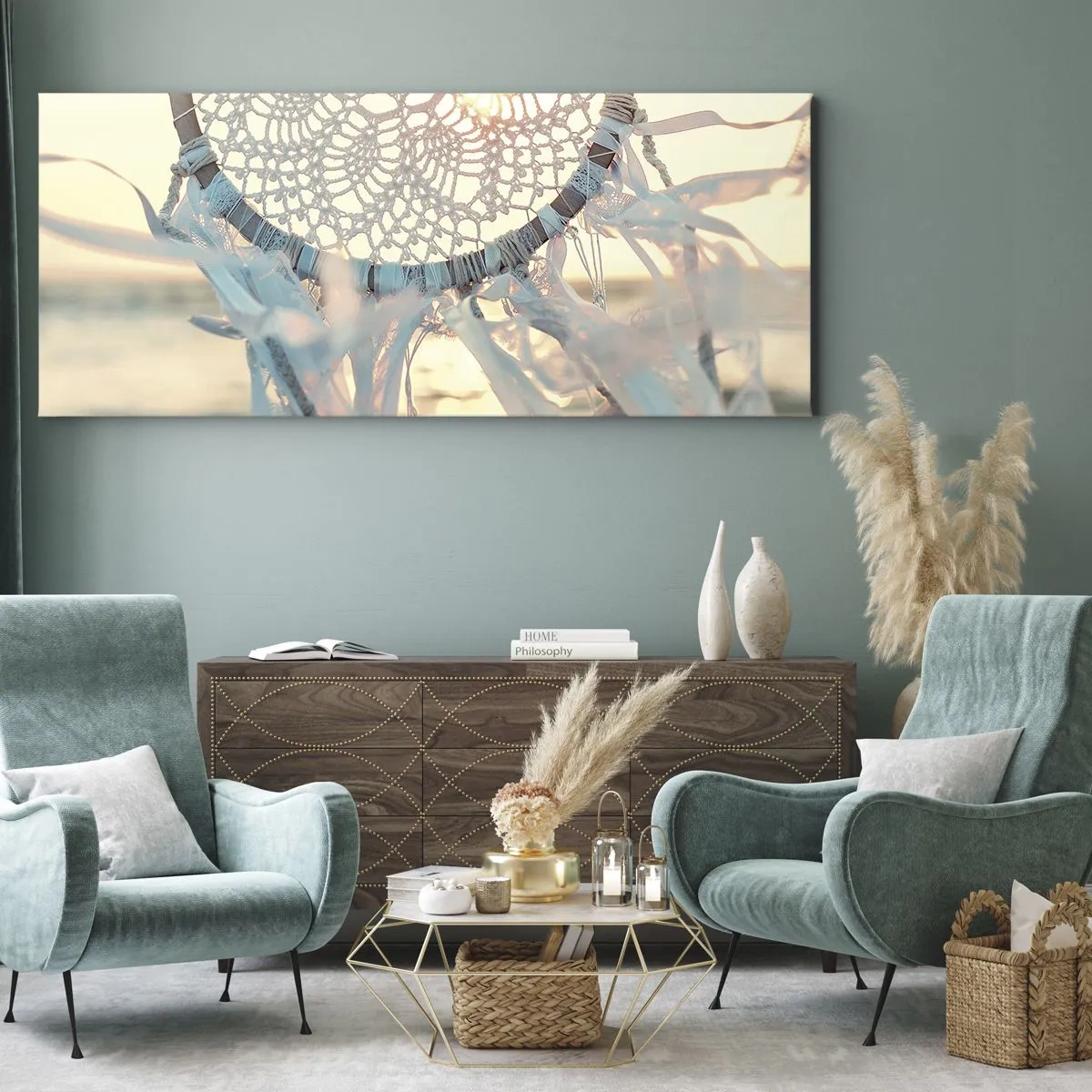 Obraz na plátne - Čipkový totem - 100x40 cm