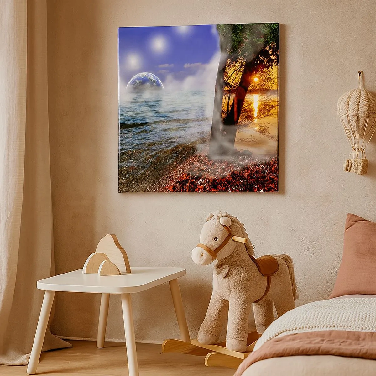 Obraz na plátne - Surrealistická krajina - jednota prírody - 30x30 cm