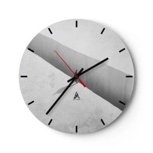 Nástenné hodiny - Minimalistická silueta postavy vo svetlej perspektíve - 30x30cm - Jasný cieľ - Moderná nástenná dekorácia do obývacej izby, kuchyne a spálne ARTTOR