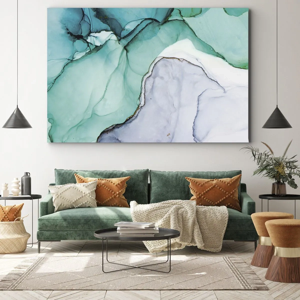 Obraz na plátne - Štúdia v tyrkysovej - 120x80 cm