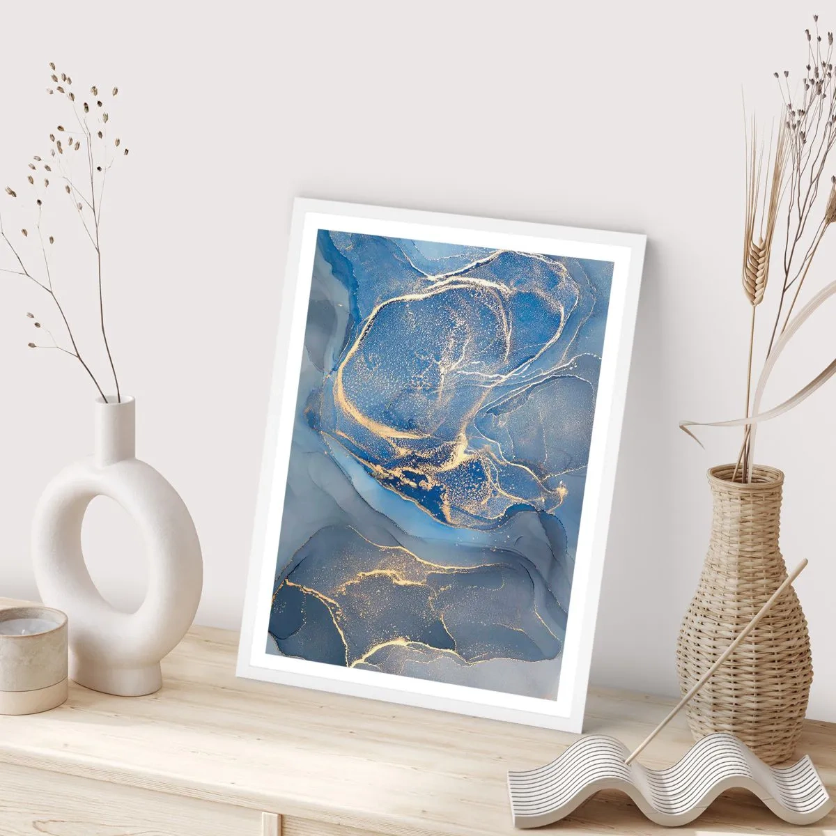 Plagát v bielom ráme - Zlatý prach - 70x100 cm