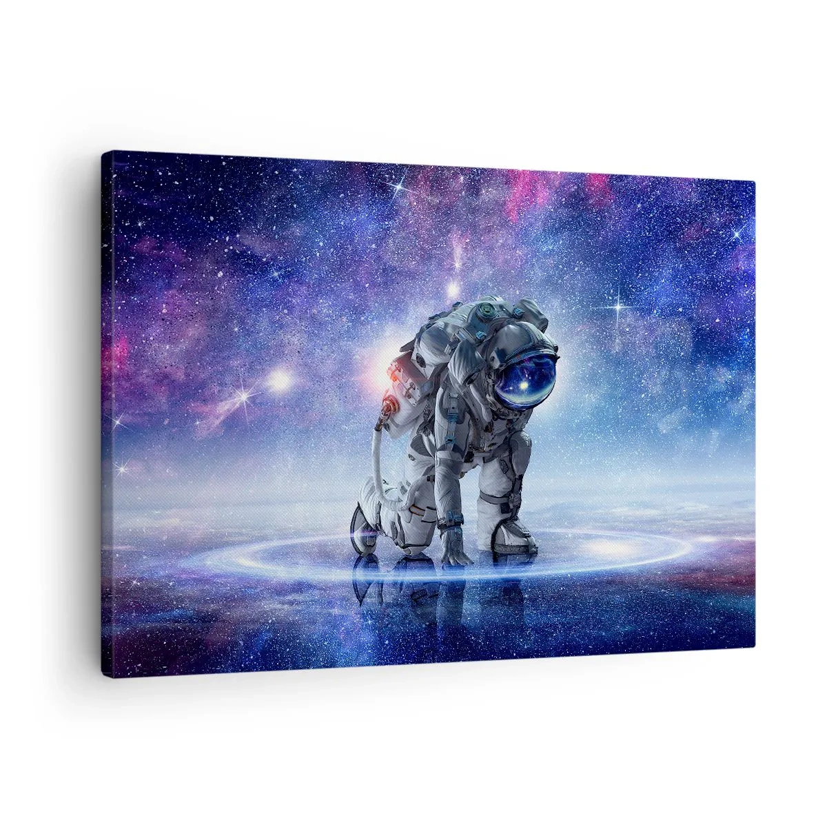 Obraz na plátne - Astronaut v galaktickej krajine - 70x50cm - Hviezdne nebo nado mnou - Moderná nástenná dekorácia do obývacej izby a spálne ARTTOR