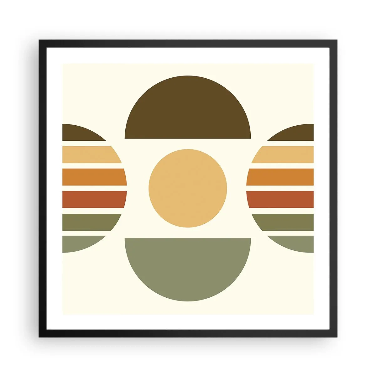 Plagát v čiernom ráme - Vo farbách zeme - 60x60 cm