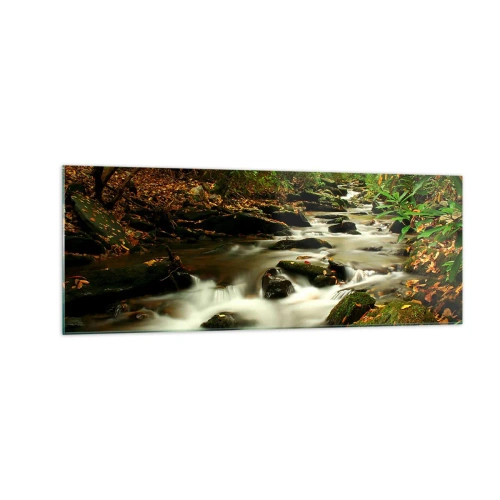 Obraz na skle - Ako tekuté striebro - 140x50 cm