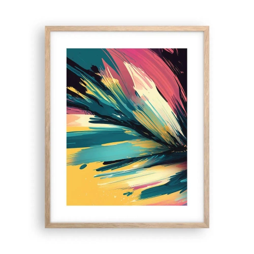 Plagát v ráme zo svetlého duba - Kompozícia – explózia radosti - 40x50 cm