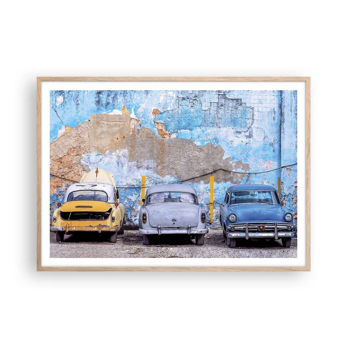 Plagát v ráme zo svetlého duba - Stretnutie veteránov - 100x70 cm