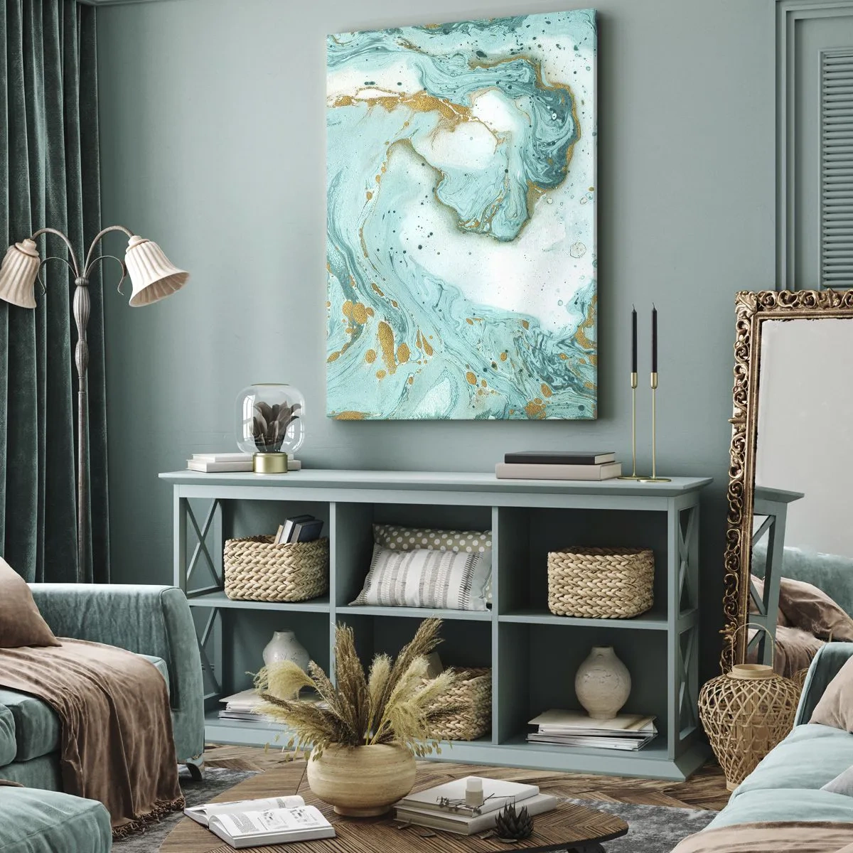 Obraz na plátne - Pod veľkou vlnou z epochy Edo - 80x120 cm